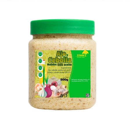 Ajo-Cebolla Molida con Aceite 500g (El Roble)
