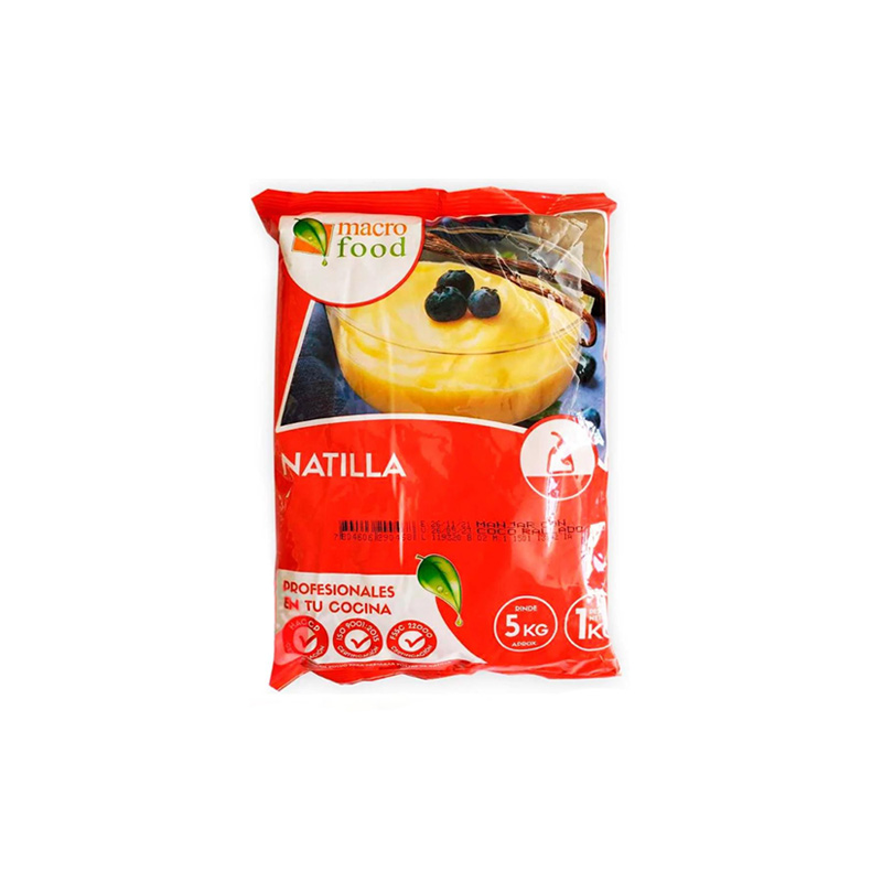 Natilla sabor Vainilla y Coco Rallado Macro Food (2.2 lb / 1.0 kg)