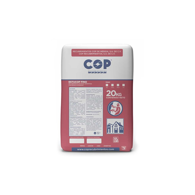 Estucop Fino Color Gris (20 Kg)